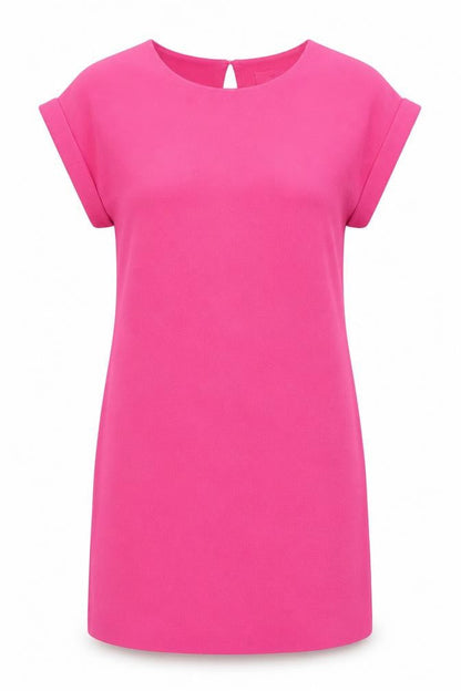 Next Womens Pink Polyester Shift Size 12 Round Neck Button