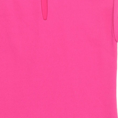NEXT Womens Pink Polyester Shift Size 12 Round Neck Button