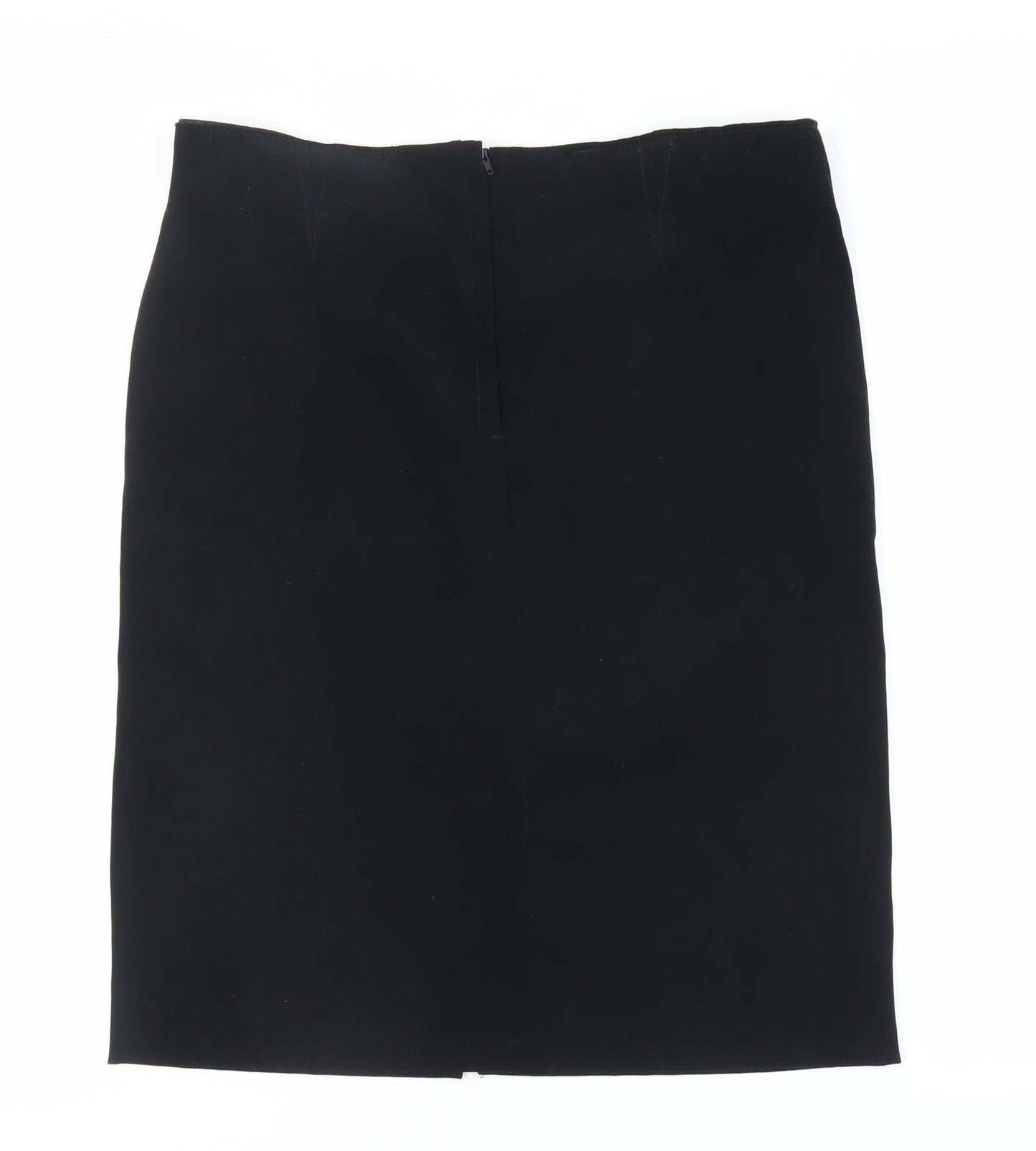 Dorothy Perkins Womens Black Polyester Straight & Pencil Skirt Size 12 Zip