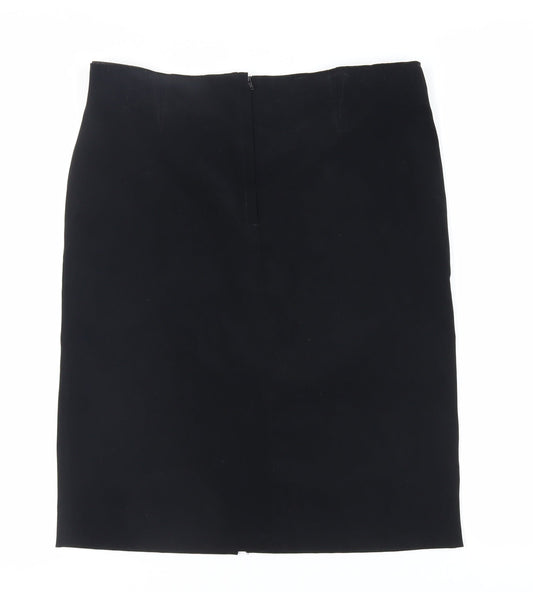 Dorothy Perkins Womens Black Polyester Straight & Pencil Skirt Size 12 Zip