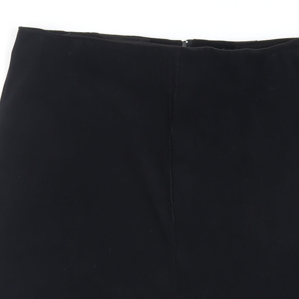 Dorothy Perkins Womens Black Polyester Straight & Pencil Skirt Size 12 Zip