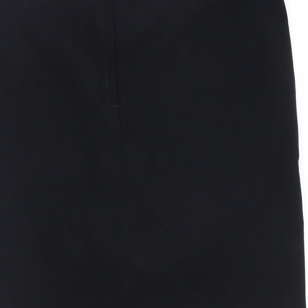 Dorothy Perkins Womens Black Polyester Straight & Pencil Skirt Size 12 Zip