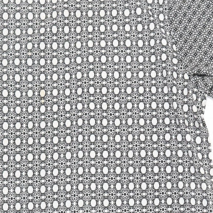 New Look Womens Black Geometric Polyester Shift Size 14 Round Neck Button