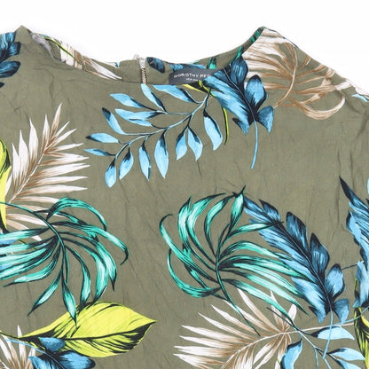 Womens UK Size 14 Dorothy Perkins Green Basic Blouse