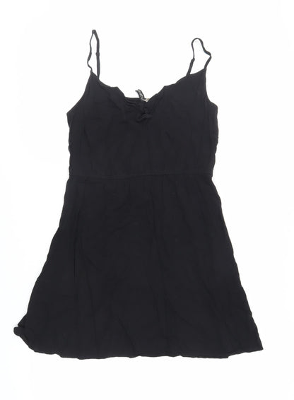 Divided by H&M Womens Black Viscose Mini Size 12 V-Neck Pullover