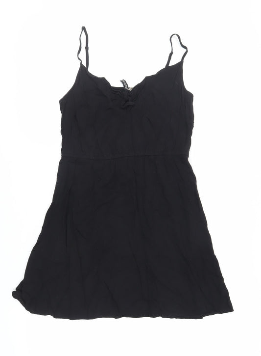 Divided by H&M Womens Black Viscose Mini Size 12 V-Neck Pullover