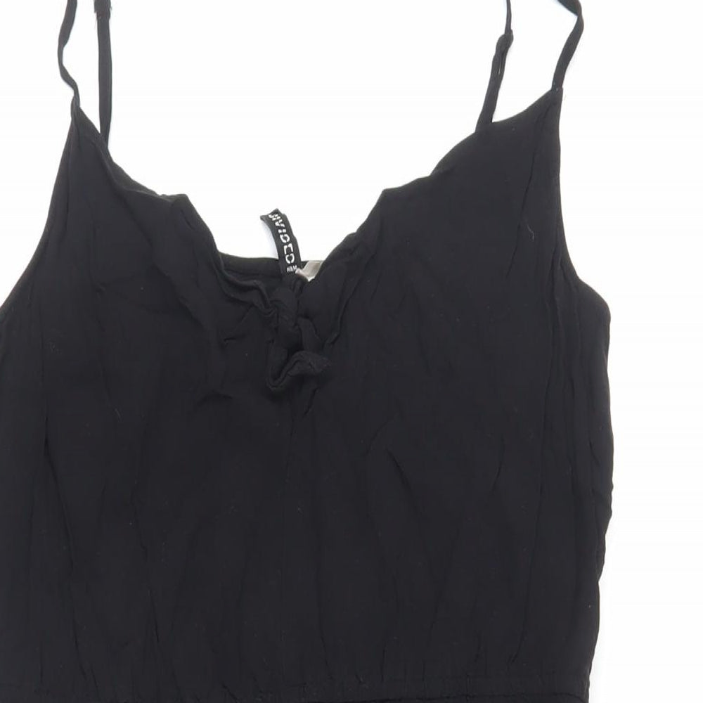 Divided by H&M Womens Black Viscose Mini Size 12 V-Neck Pullover