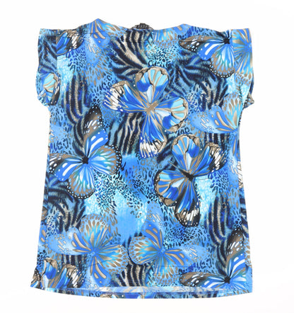 Womens UK Size 16 Joanna Hope Blue Tunic Blouse