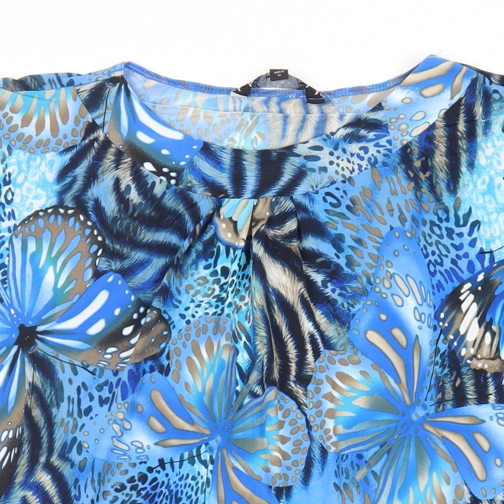 Womens UK Size 16 Joanna Hope Blue Tunic Blouse