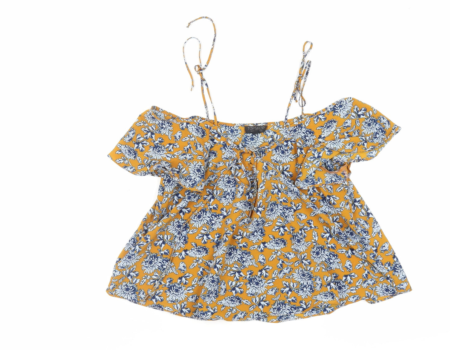 Womens UK Size 8 Topshop Yellow Basic Blouse
