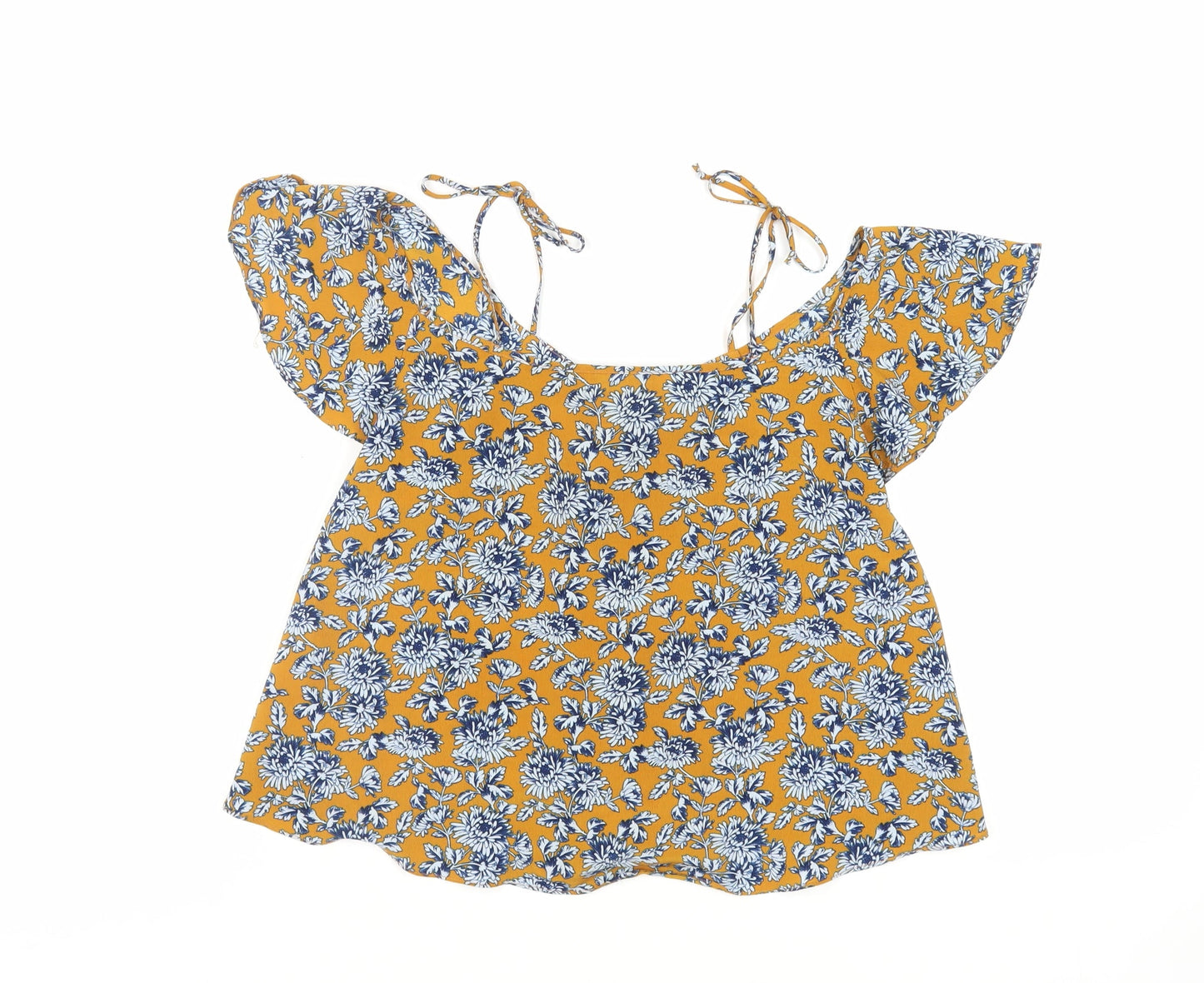 Womens UK Size 8 Topshop Yellow Basic Blouse