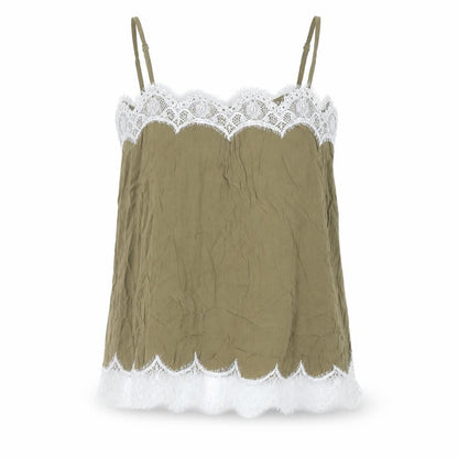 Marks & Spencer Womens Green Viscose Camisole Tank Size 14 Square Neck - Lace Detail