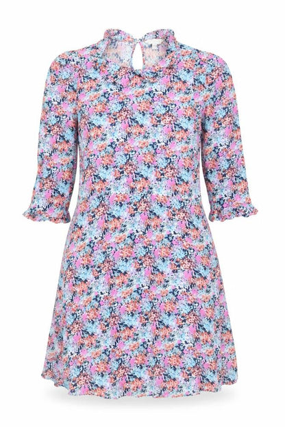 Marks & Spencer Womens Multicoloured Geometric Viscose A-Line Size 14 Collared Button