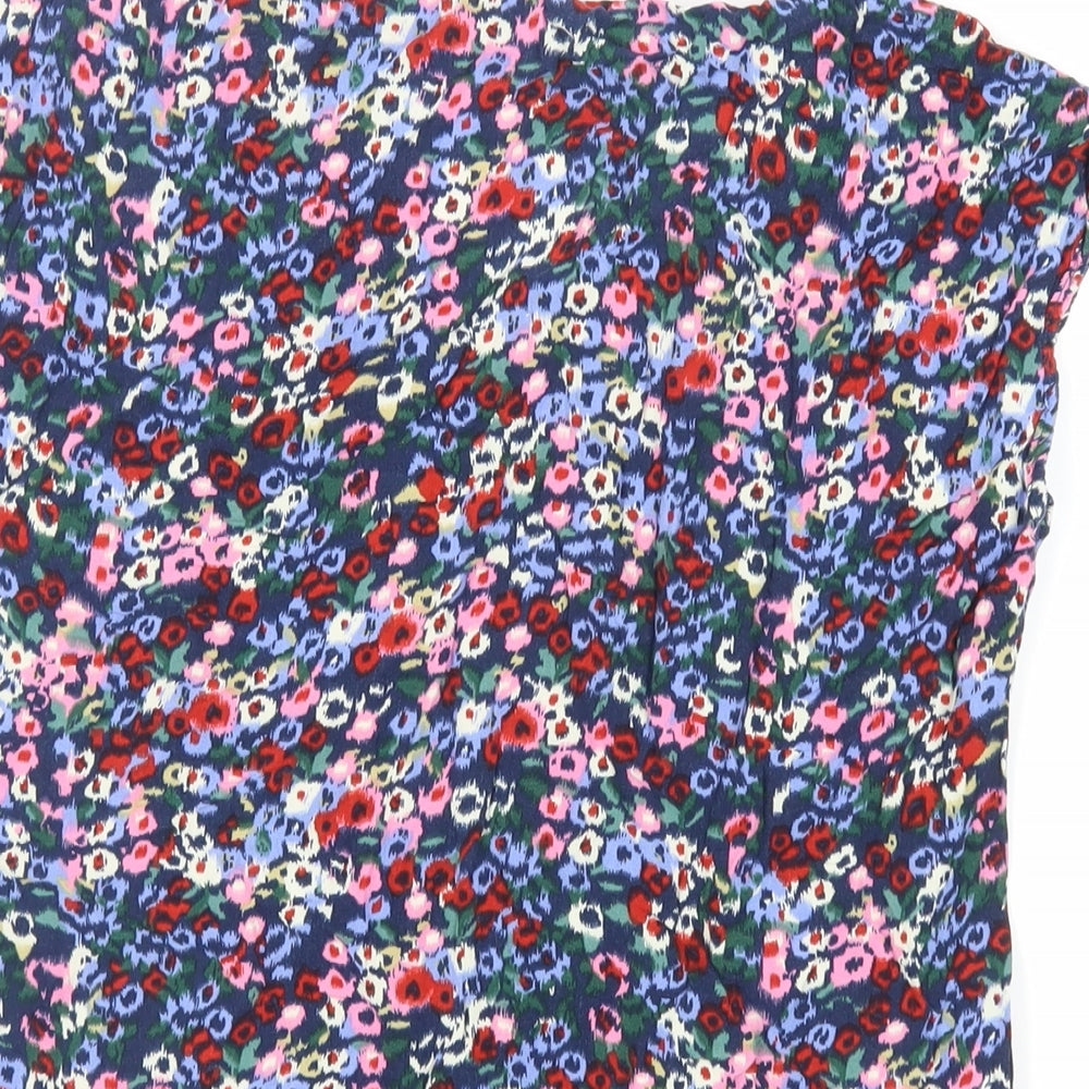 Womens UK Size S Cerulean Blue Basic Blouse