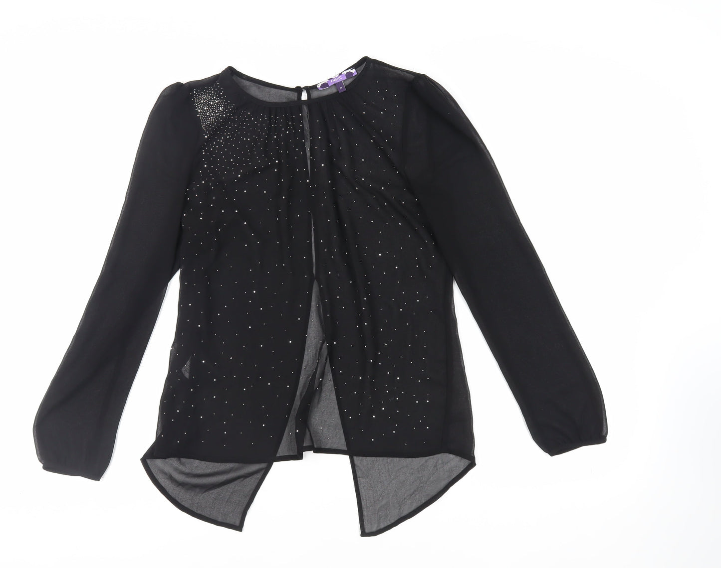 Womens UK Size 10 NEXT Black Basic Blouse