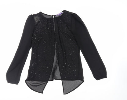 Womens UK Size 10 NEXT Black Basic Blouse