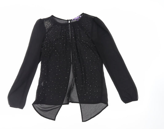 Womens UK Size 10 NEXT Black Basic Blouse