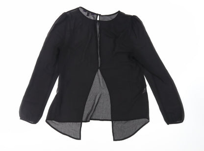 Womens UK Size 10 NEXT Black Basic Blouse