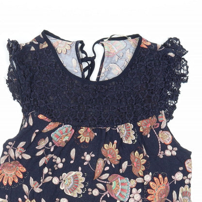 Womens UK Size S Oasis Blue Basic Blouse