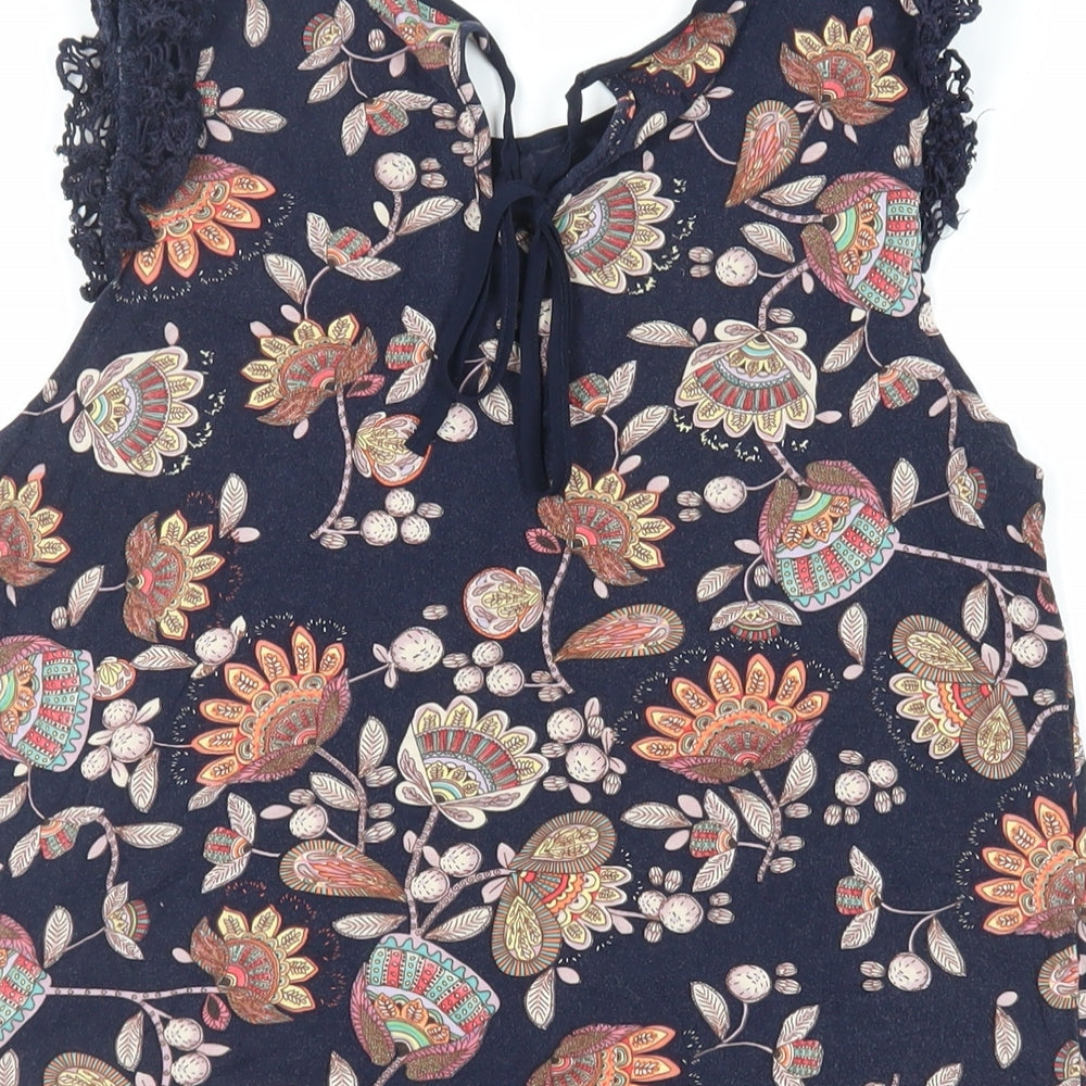 Womens UK Size S Oasis Blue Basic Blouse