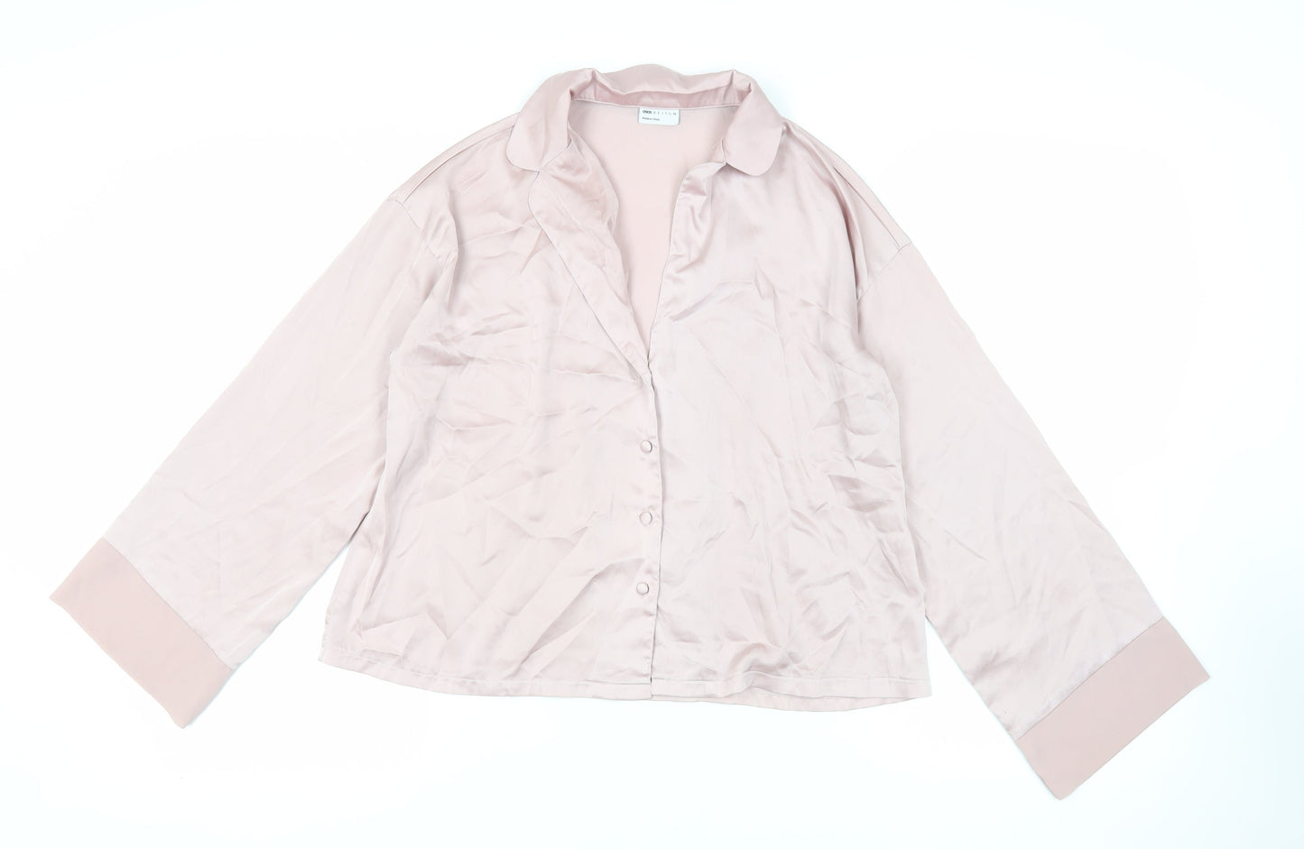 Womens UK Size 10 ASOS Pink Basic Button-Up