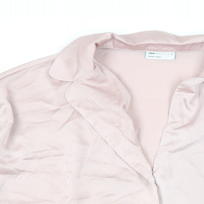 Womens UK Size 10 ASOS Pink Basic Button-Up