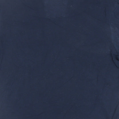 Selected Homme Mens Blue Cotton T-Shirt Size XS Crew Neck - Pocket Detail