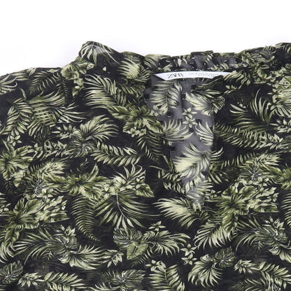 Womens UK Size M Zara Black Basic Blouse