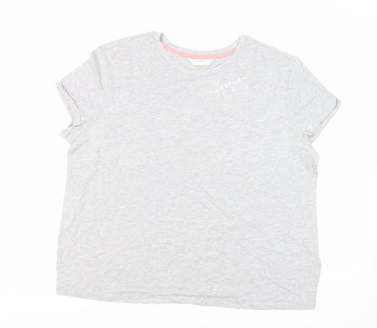 Marks & Spencer Womens Grey Solid Cotton Top Pyjama Top Size XL