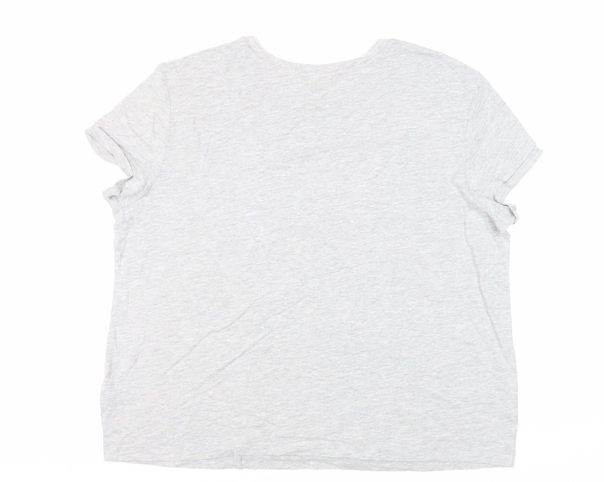 Marks & Spencer Womens Grey Solid Cotton Top Pyjama Top Size XL