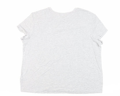 Marks & Spencer Womens Grey Solid Cotton Top Pyjama Top Size XL