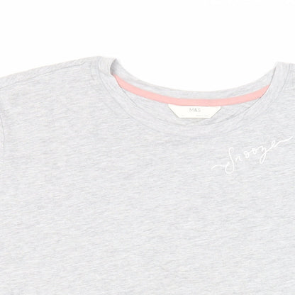 Marks & Spencer Womens Grey Solid Cotton Top Pyjama Top Size XL