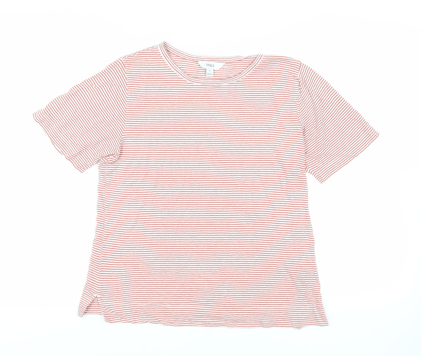 Womens UK Size 10 Marks and Spencer Red Basic T-Shirt