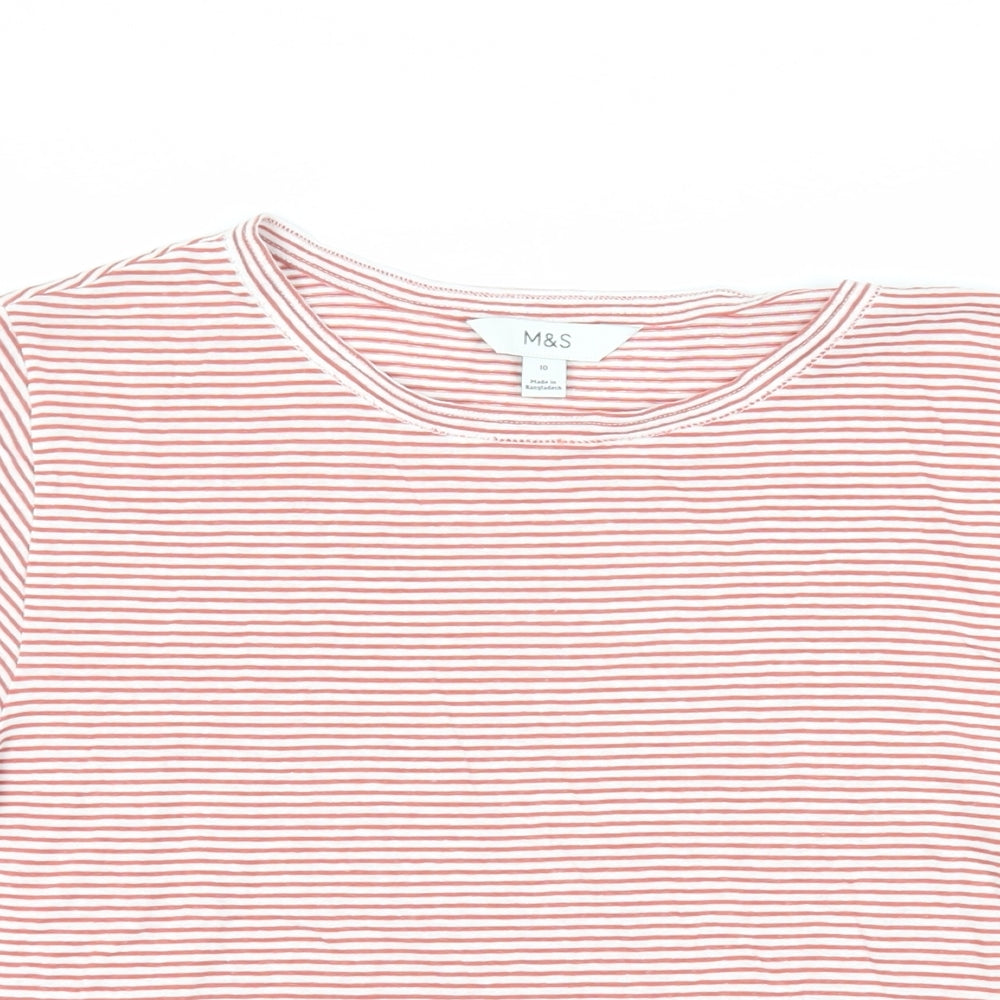 Womens UK Size 10 Marks and Spencer Red Basic T-Shirt