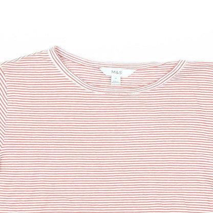 Womens UK Size 10 Marks and Spencer Red Basic T-Shirt
