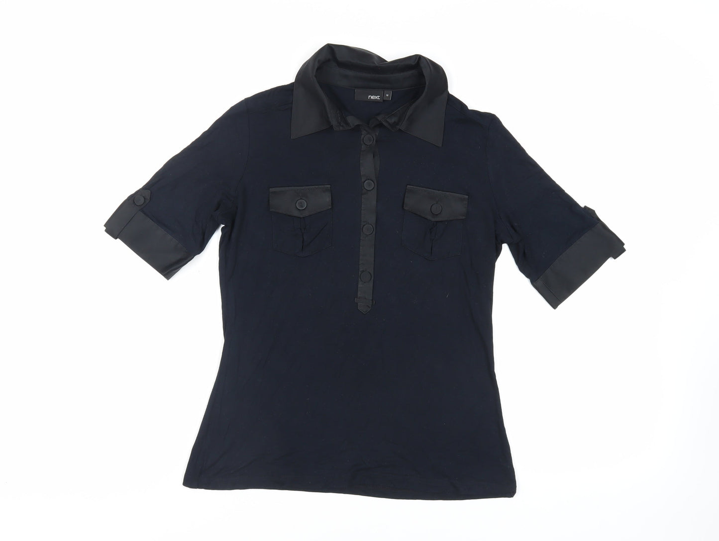 Womens UK Size 12 NEXT Blue Basic Blouse