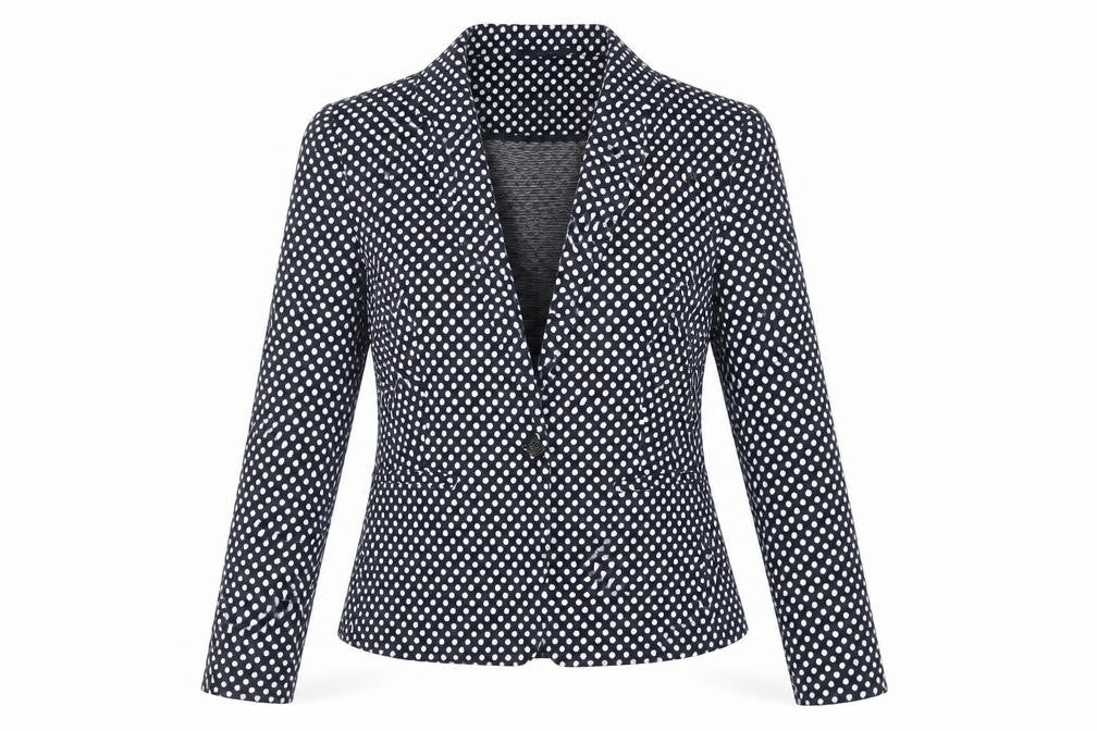 Marks & Spencer Womens Blue Polka Dot Jacket Blazer Size 10 - Open