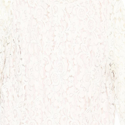 H&M Womens Pink Polyamide Pencil Dress Size M Round Neck Zip