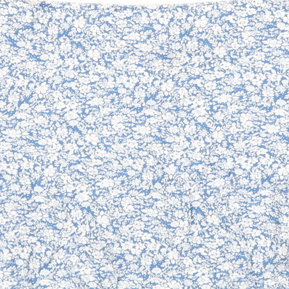 New Look Womens Blue Floral Viscose Skater Skirt Size 12 Zip