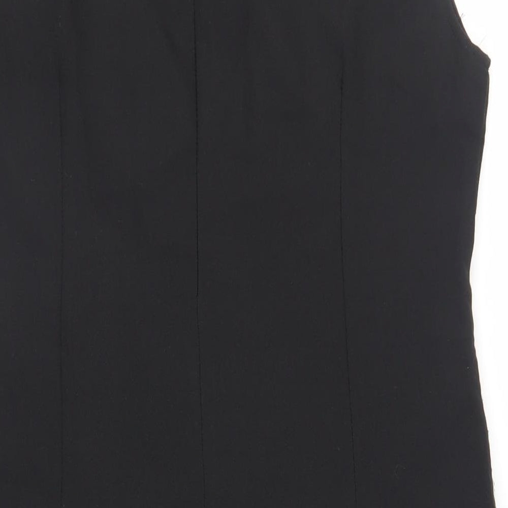 EVENE Womens Black Polyester Pencil Dress Size 14 Round Neck Zip - Embellished