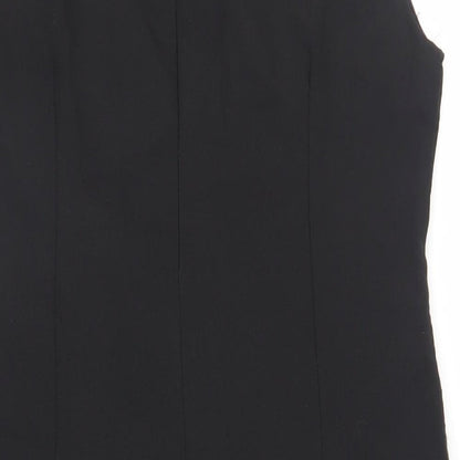 EVENE Womens Black Polyester Pencil Dress Size 14 Round Neck Zip - Embellished