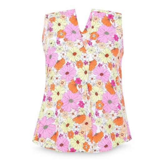 Marks & Spencer Womens Pink Floral Polyester Basic Blouse Size 10 V-Neck