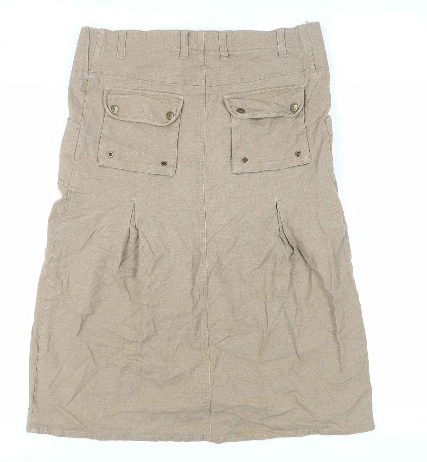Noppies Womens Beige Linen A-Line Skirt Size XS - Maternity Elastic Waist