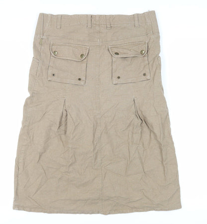 Noppies Womens Beige Linen A-Line Skirt Size XS - Maternity Elastic Waist