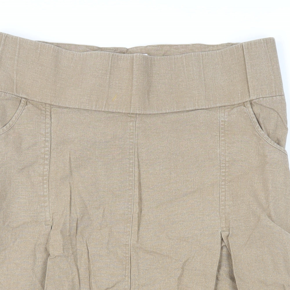 Noppies Womens Beige Linen A-Line Skirt Size XS - Maternity Elastic Waist