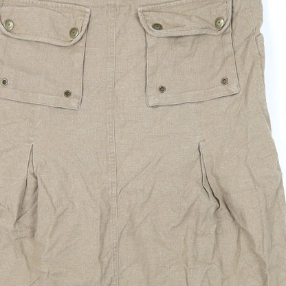 Noppies Womens Beige Linen A-Line Skirt Size XS - Maternity Elastic Waist