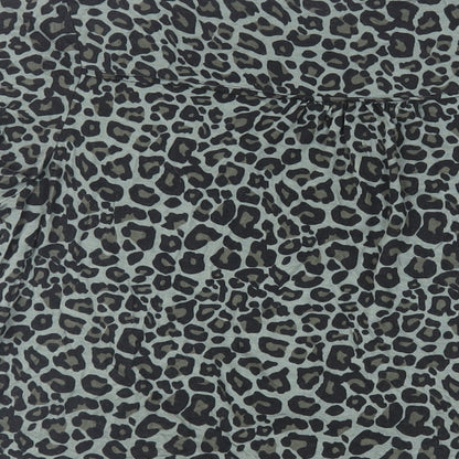 Oasis Womens Green Animal Print Viscose Basic Button-Up Size M V-Neck - Tie Front