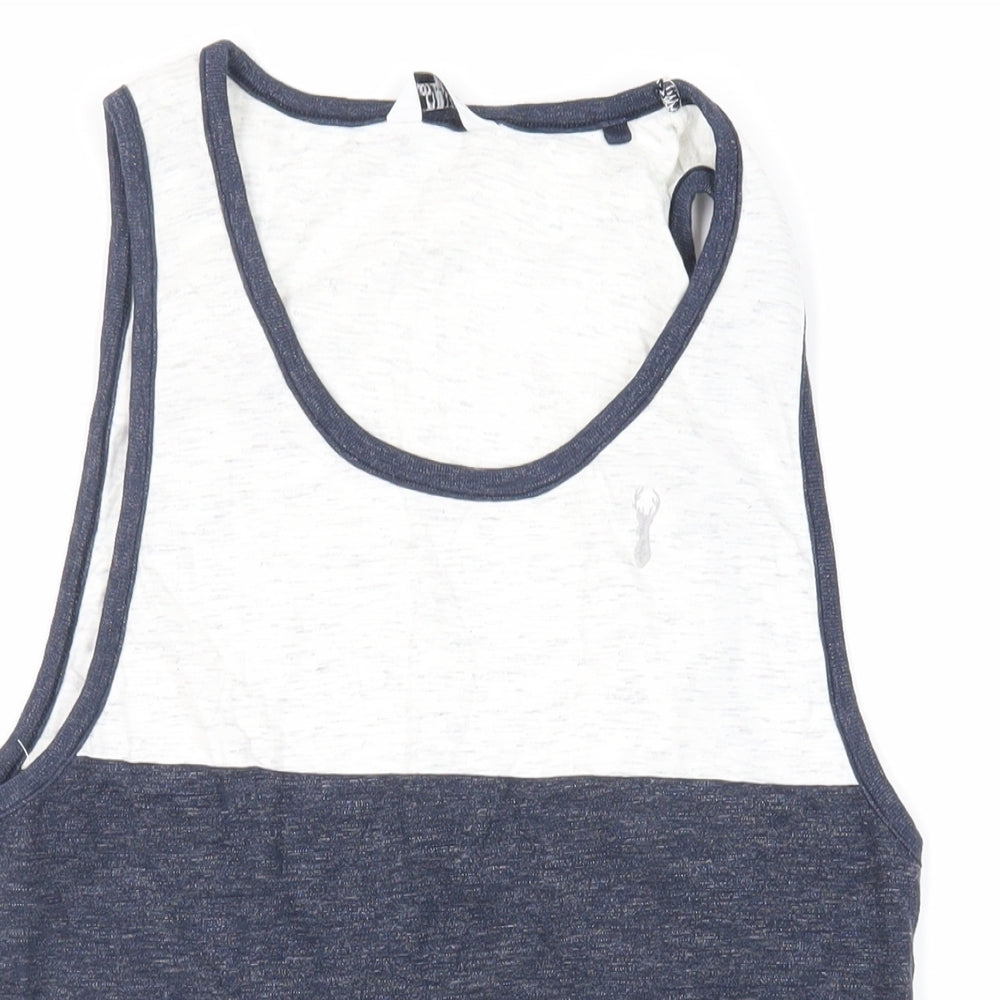 NEXT Mens Grey Striped Cotton T-Shirt Size XS Round Neck