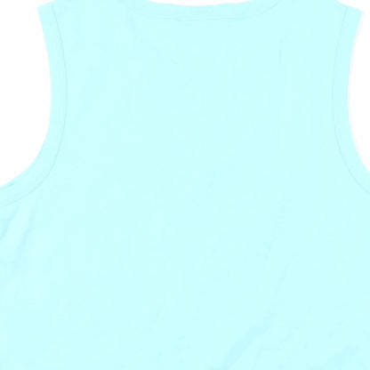 Lands' End Womens Green Cotton Basic Tank Size M Round Neck