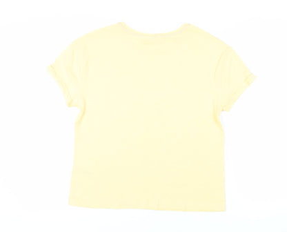 Marks & Spencer Womens Yellow Solid Cotton Top Pyjama Top Size S